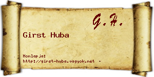 Girst Huba névjegykártya